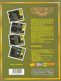 Box back cover for Into the Eagle's Nest on the Commodore Amiga.