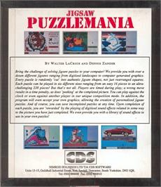 Box back cover for Jigsaw Puzzlemania on the Commodore Amiga.