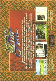 Box back cover for Joan of Arc: Siege and the Sword on the Commodore Amiga.