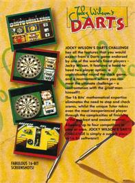 Box back cover for Jocky Wilson's Darts Challenge on the Commodore Amiga.
