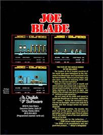 Box back cover for Joe Blade on the Commodore Amiga.