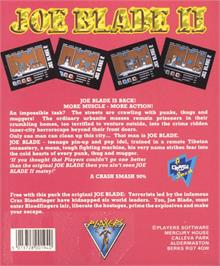 Box back cover for Joe Blade 2 on the Commodore Amiga.