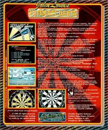 Box back cover for John Lowe's Ultimate Darts on the Commodore Amiga.