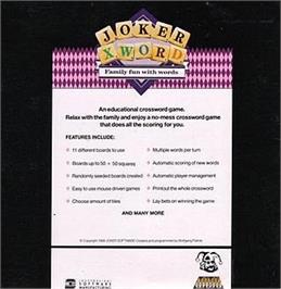 Box back cover for Joker Xword - Family Fun With Words on the Commodore Amiga.