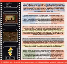 Box back cover for Jungle Jim on the Commodore Amiga.