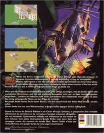 Box back cover for Jungle Strike on the Commodore Amiga.