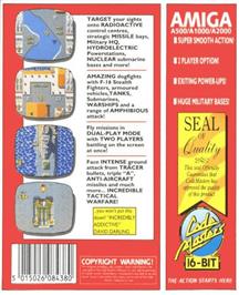 Box back cover for Kamikaze on the Commodore Amiga.