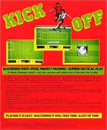 Box back cover for Kick Off: Extra Time on the Commodore Amiga.