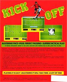 Box back cover for Kick Off on the Commodore Amiga.