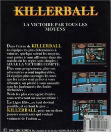 Box back cover for Killerball on the Commodore Amiga.