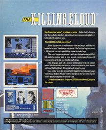 Box back cover for Killing Cloud on the Commodore Amiga.