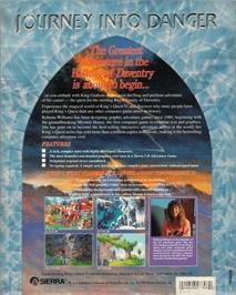 Box back cover for King's Quest V: Absence Makes the Heart Go Yonder on the Commodore Amiga.