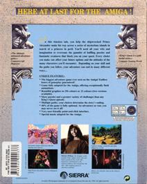 Box back cover for King's Quest VI: Heir Today, Gone Tomorrow on the Commodore Amiga.