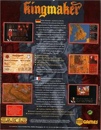 Box back cover for Kingmaker - The Quest for The Crown on the Commodore Amiga.