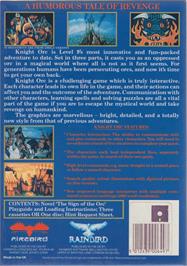 Box back cover for Knight Orc on the Commodore Amiga.