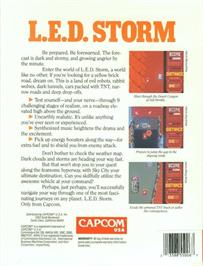 Box back cover for L.E.D. Storm on the Commodore Amiga.