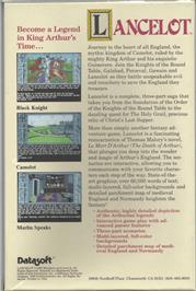 Box back cover for Lancelot on the Commodore Amiga.