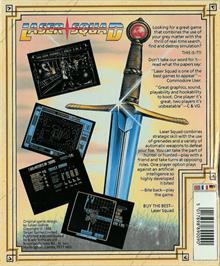 Box back cover for Laser Squad on the Commodore Amiga.