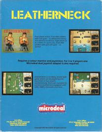 Box back cover for Leatherneck on the Commodore Amiga.