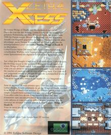 Box back cover for Lethal Xcess: Wings of Death 2 on the Commodore Amiga.