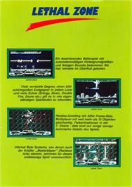Box back cover for Lethal Zone on the Commodore Amiga.