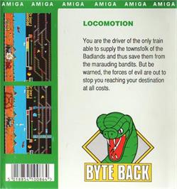 Box back cover for Locomotion (Byte Back) on the Commodore Amiga.