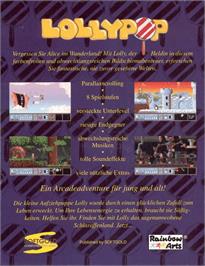 Box back cover for Lollypop on the Commodore Amiga.
