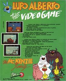 Box back cover for Lupo Alberto: The VideoGame on the Commodore Amiga.