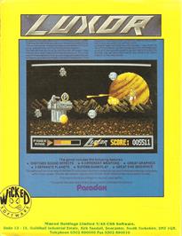 Box back cover for Luxor on the Commodore Amiga.