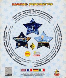 Box back cover for Magic Pockets on the Commodore Amiga.