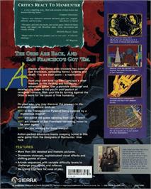 Box back cover for Manhunter 2 - San Francisco on the Commodore Amiga.