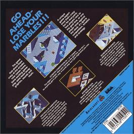 Box back cover for Marble Madness on the Commodore Amiga.