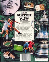 Box back cover for Match of the Day on the Commodore Amiga.