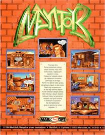 Box back cover for Mentor on the Commodore Amiga.