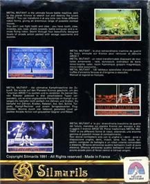 Box back cover for Metal Mutant on the Commodore Amiga.