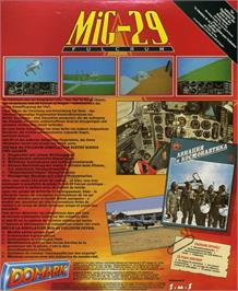 Box back cover for Mig-29 Fulcrum on the Commodore Amiga.