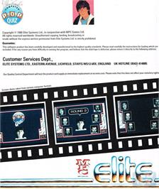 Box back cover for Mike Read's Computer Pop Quiz on the Commodore Amiga.