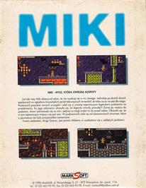 Box back cover for Miki on the Commodore Amiga.