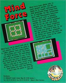 Box back cover for Mind Force on the Commodore Amiga.