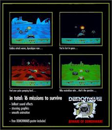 Box back cover for Mission Andromeda on the Commodore Amiga.