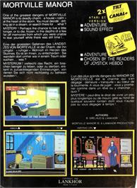 Box back cover for Mortville Manor on the Commodore Amiga.