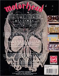 Box back cover for Motörhead on the Commodore Amiga.