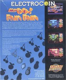 Box back cover for Mr Do! Run Run on the Commodore Amiga.