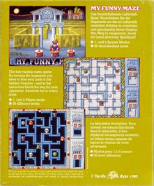Box back cover for My Funny Maze on the Commodore Amiga.