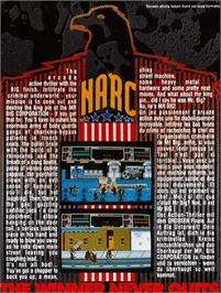 Box back cover for Narc on the Commodore Amiga.