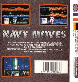 Box back cover for Navy Moves on the Commodore Amiga.