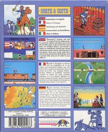 Box back cover for North & South on the Commodore Amiga.