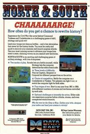 Box back cover for North And South on the Commodore Amiga.