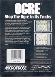 Box back cover for Ogre on the Commodore Amiga.