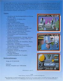 Box back cover for On The Road on the Commodore Amiga.